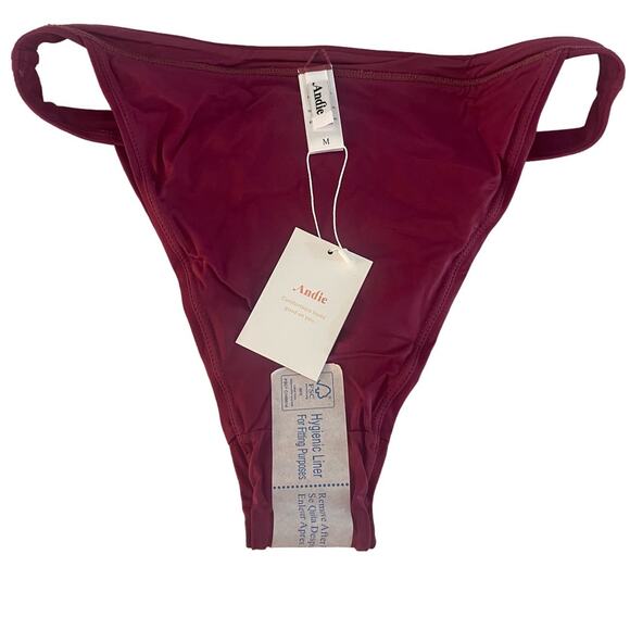 Andie Swim The Caicos Bikini Hipster Bottom Swimwear Plum Purple Size Medium - Picture 2 of 3